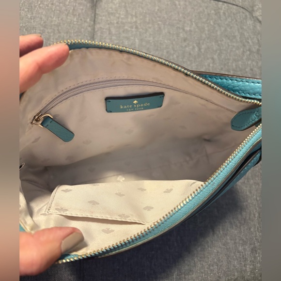 Kate Spade Monica Pebbled Teal Leather Crossbody - Picture 9 of 10